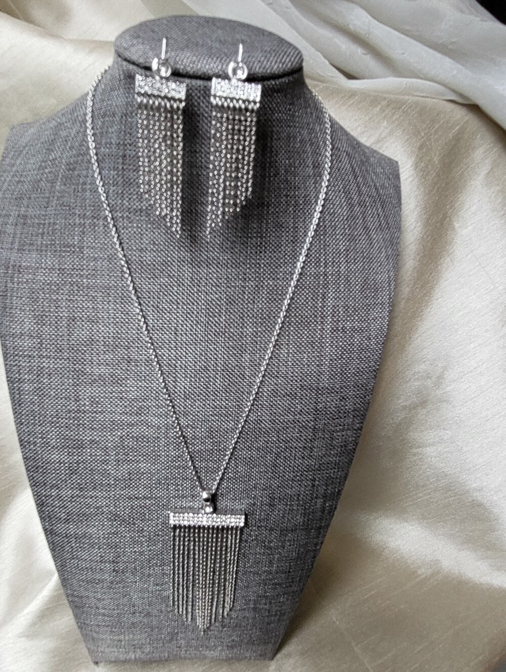 Touchstone Crystal By Swarovski "On The Fringe" Necklace & Earrings
